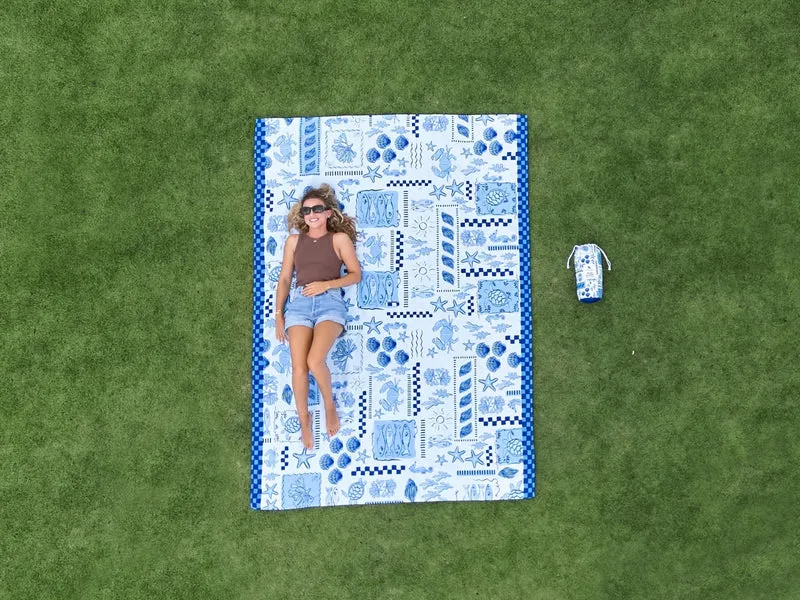 Dock & Bay Picnic Blanket L Grecian Shores 170x170cm