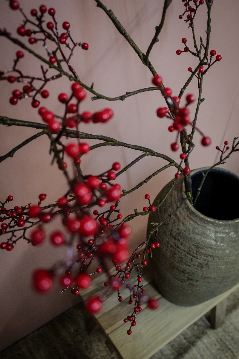 Mini berry branch Deruta red 150cm