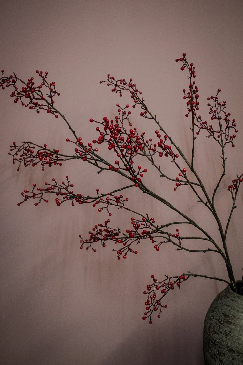 Mini berry branch Deruta red 150cm