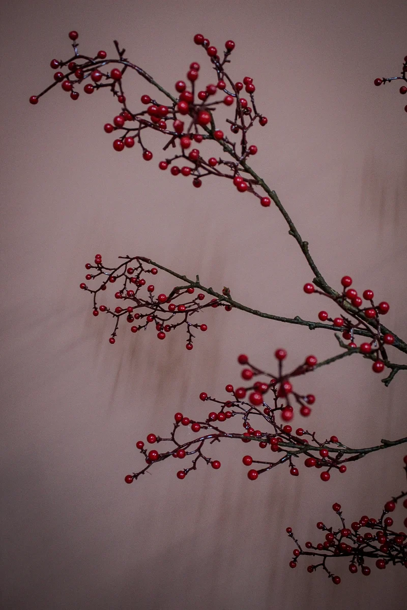 Mini berry branch Deruta red 150cm