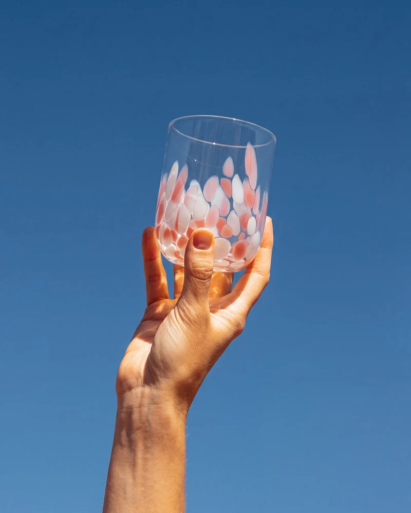 Alegria Glas groß rosé weiß