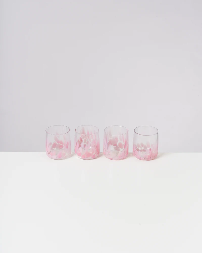 Alegria Glas klein rosa 4er-Set