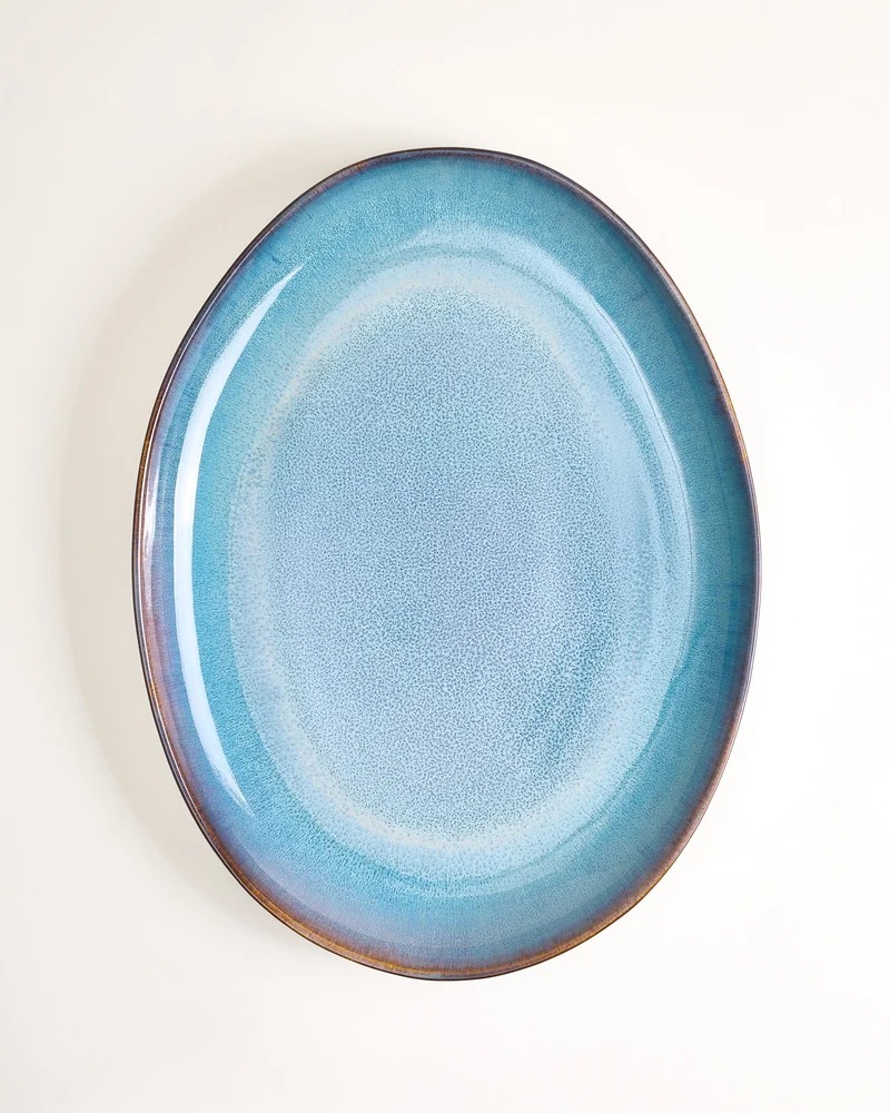 Madeira Servierplatte XL oval grünblau