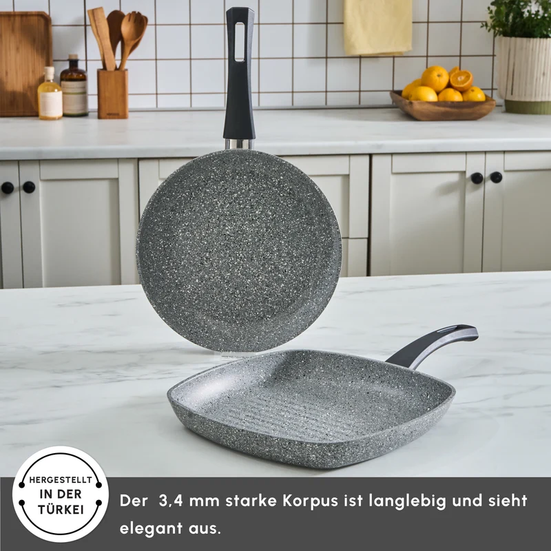 Karaca Gris Induktion Biogranit Pfannen und Grillset