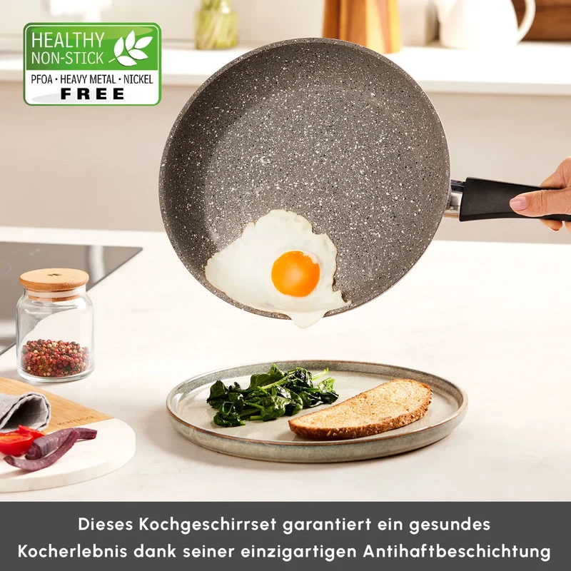 Karaca Gris Biogranit Induktion-basis Kochtopf Set, 7 teilig