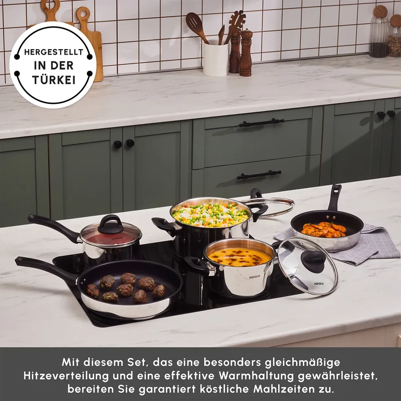 Karaca Gastro Induktion Kochgeschirr-Set, 8 Teilig