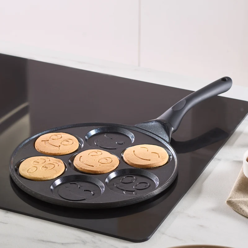 Karaca Fluffy Antihaft-Pfannkuchenpfanne mit Induktionskeramikbeschichtung, 26 cm, schwarz