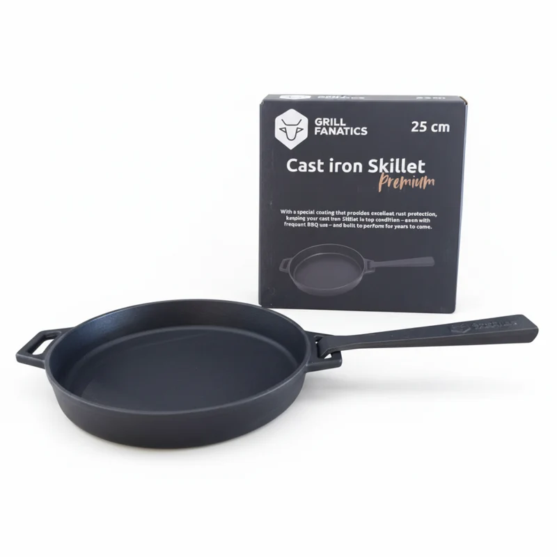 Cookinglife Grillpfanne / Bratpfanne aus Gusseisen ø 25 cm - Abnehmbarer Griff
