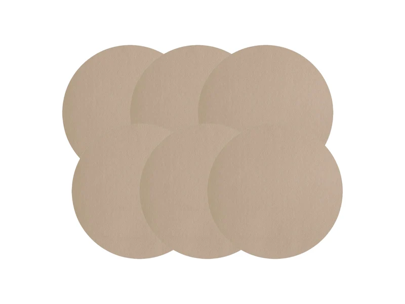 ASA Tischset rund Lederoptik stone 38cm Set6