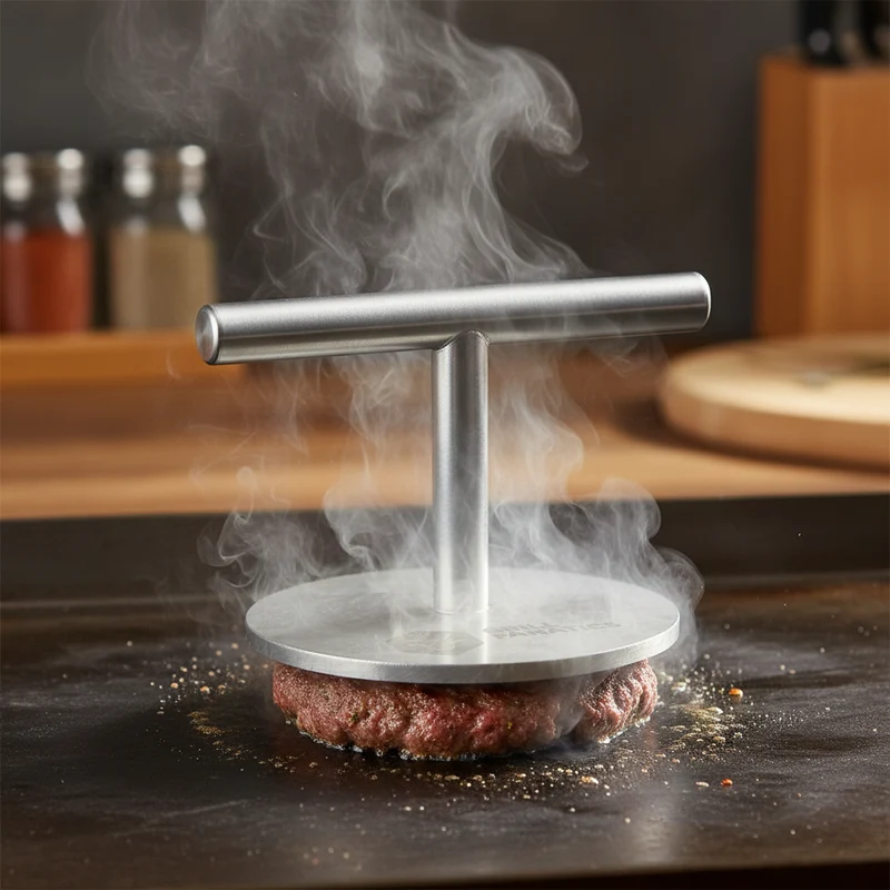 Cookinglife Grill Smashburger Presse / Hamburgerpresse - Premium - Edelstahl - ø 12 cm