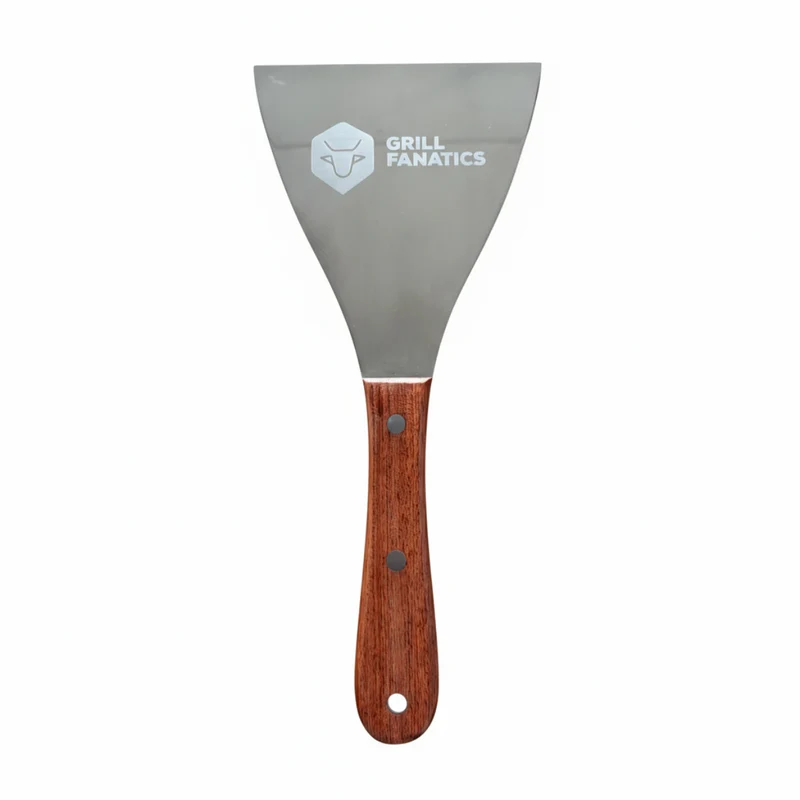 Grill Fanatics Smashburger Kit 12cm Edelstahl Holz - Presse Spatel Gewürzstreuer