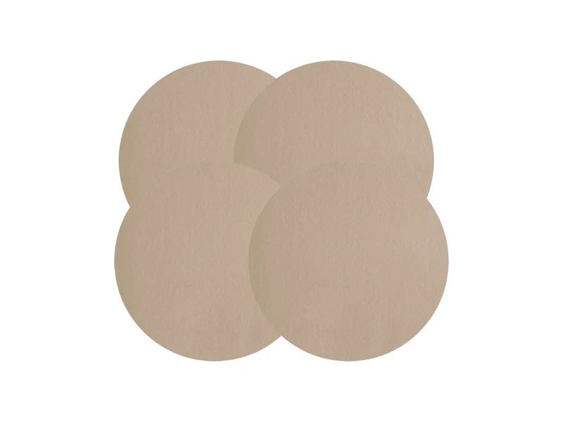 ASA Tischset rund Lederoptik stone 38cm Set4