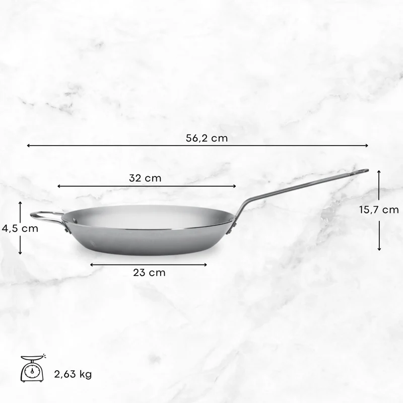 De Buyer Bratpfanne Mineral B Element - ø 32 cm - Ohne Antihaftbeschichtung