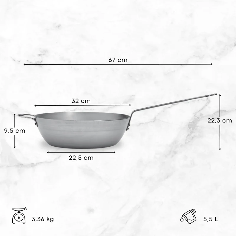 De Buyer Bratpfanne Mineral B - ø 32 cm / 5.5 Liter - ohne Antihaftbeschichtung