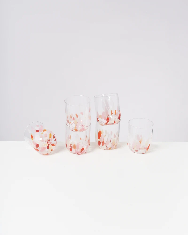 Alegria Glas groß rosé coral 6er-Set