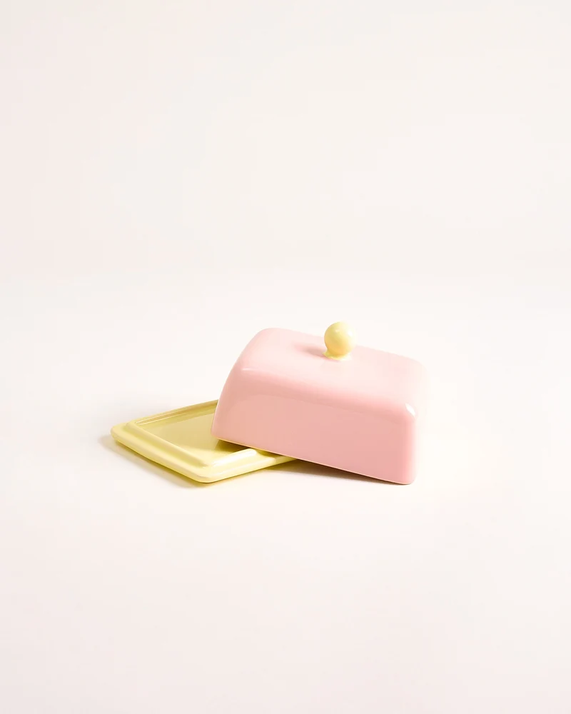 Seia Butterdose rosa gelb