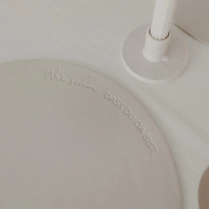 Wendbares Tischset „Wie schön“ Creme