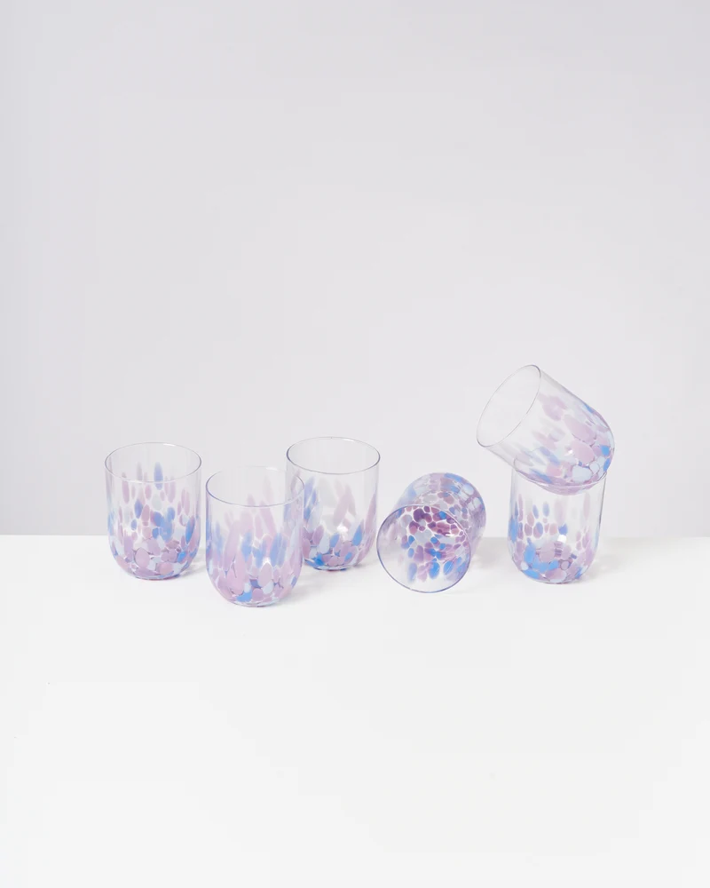 Alegria Glas groß lila blau 6er-Set