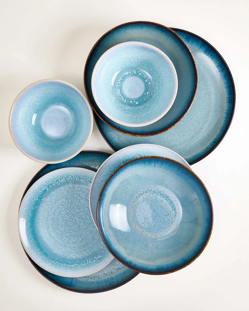 Geschirr-Set Soft Tide aqua grünblau 16-teilig