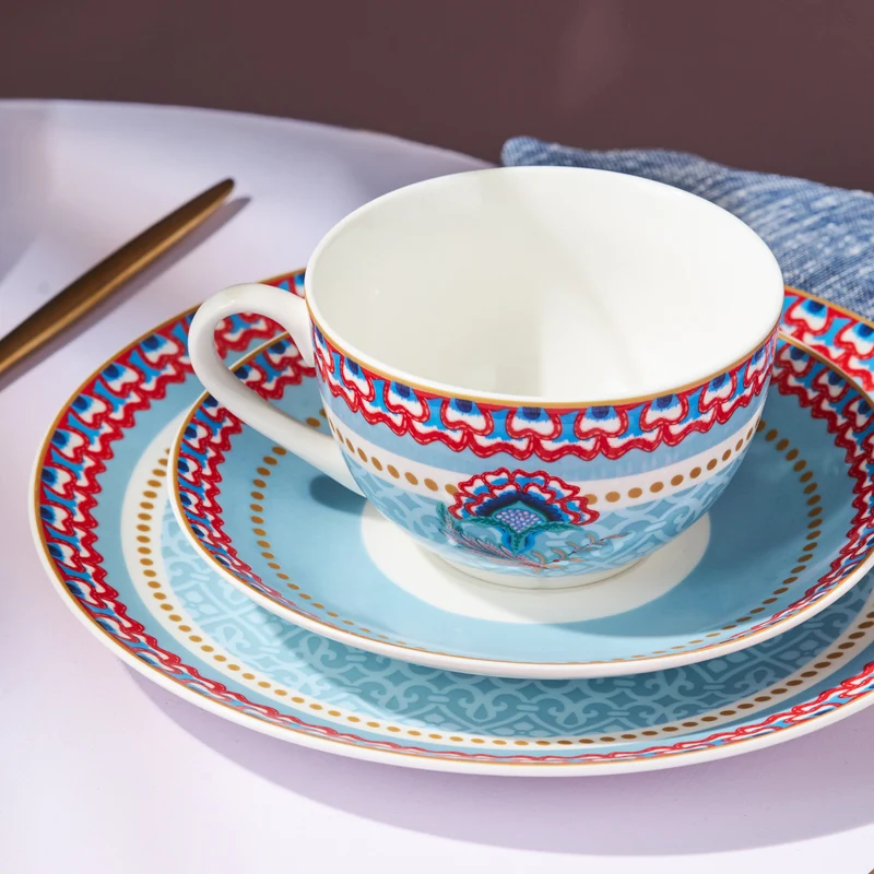 Karaca Forever Bone Spello 26-Teiliges 6-Personen Frühstücksset Blau