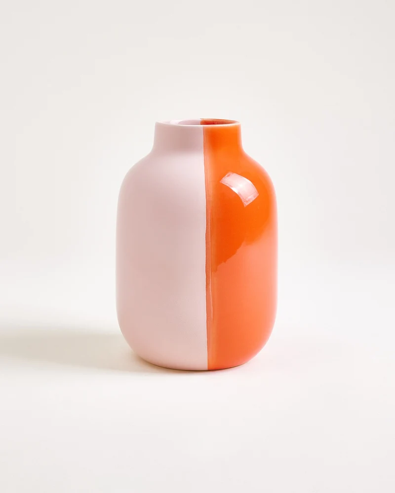 Nuno Vase M half coral rosé