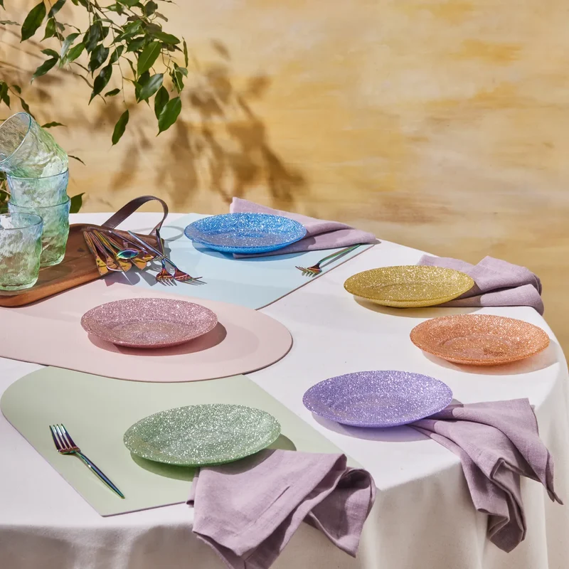 Karaca Cotton Colored Silvery für 6 Personen Dessert Set, 6 Teilig