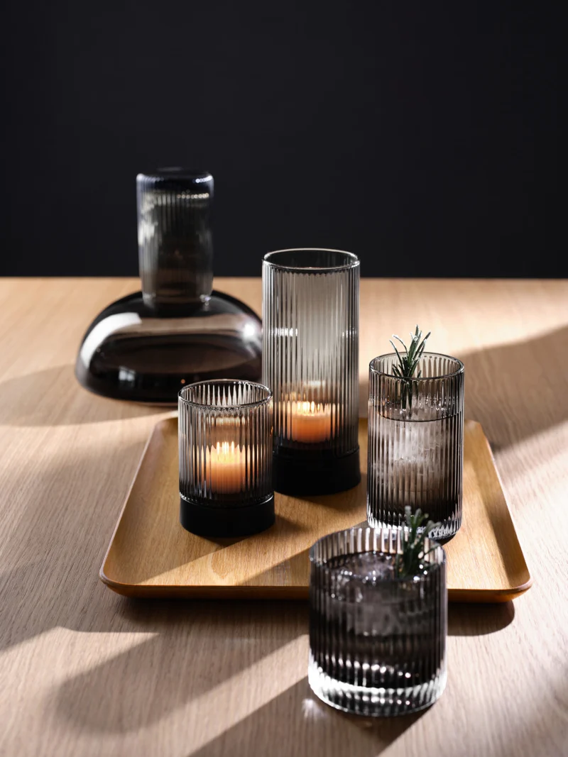 ASA Selection Juna Windlicht mit Porzellanfuß grey 17,8cm