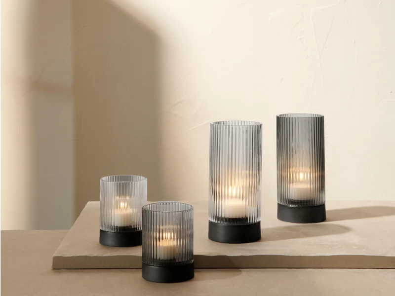 ASA Selection Juna Windlicht mit Porzellanfuß clear 17,8cm
