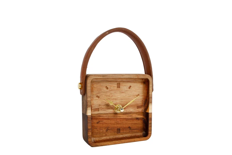 Uhr "Vienne" S Holz 11x11x3,2cm