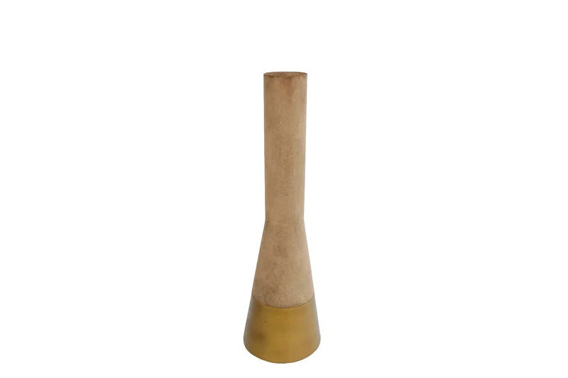 Vase "Tiffany" S gold/cremefarbenes Metall 12x12x38cm