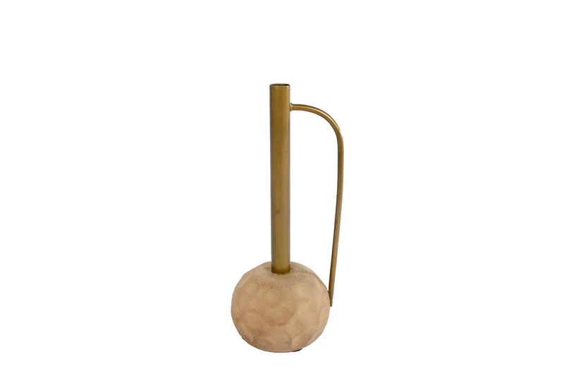 Vase "Tiffany" S Kugel gold/cremefarbenes Metall 10x10x25cm