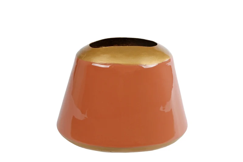 Vase "Mira" S warm terra Metall 16x11x13cm
