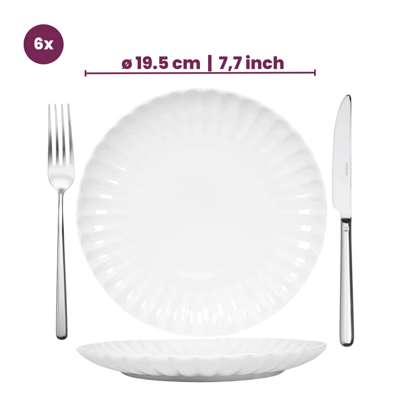 Cookinglife Geschirrset Cardida Off White 18-teilig / 6 Personen - 6 Speiseteller, 6 Frühstücksteller und 6 Schalen