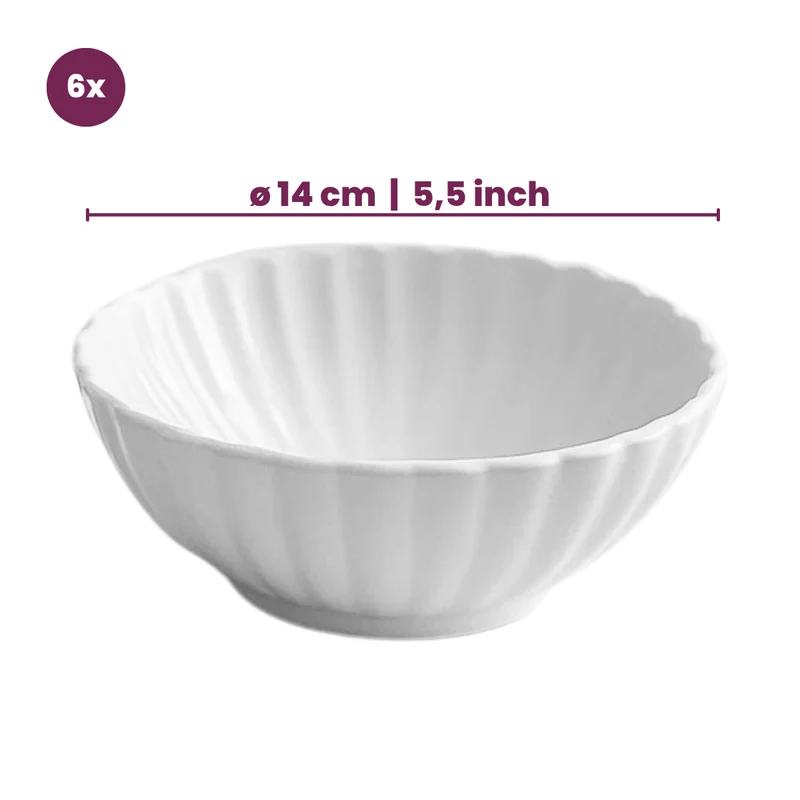Cookinglife Geschirrset Cardida Off White 18-teilig / 6 Personen - 6 Speiseteller, 6 Frühstücksteller und 6 Schalen