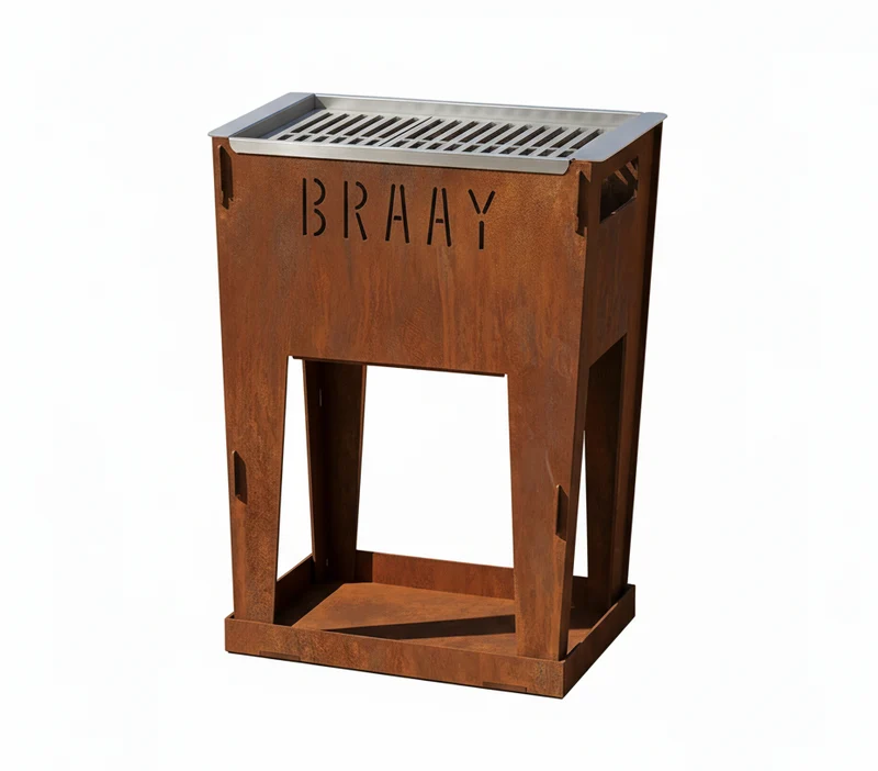 Design Cortenstaal Barbecue - Braay - Houtskool BBQ - 30x40x50 cm