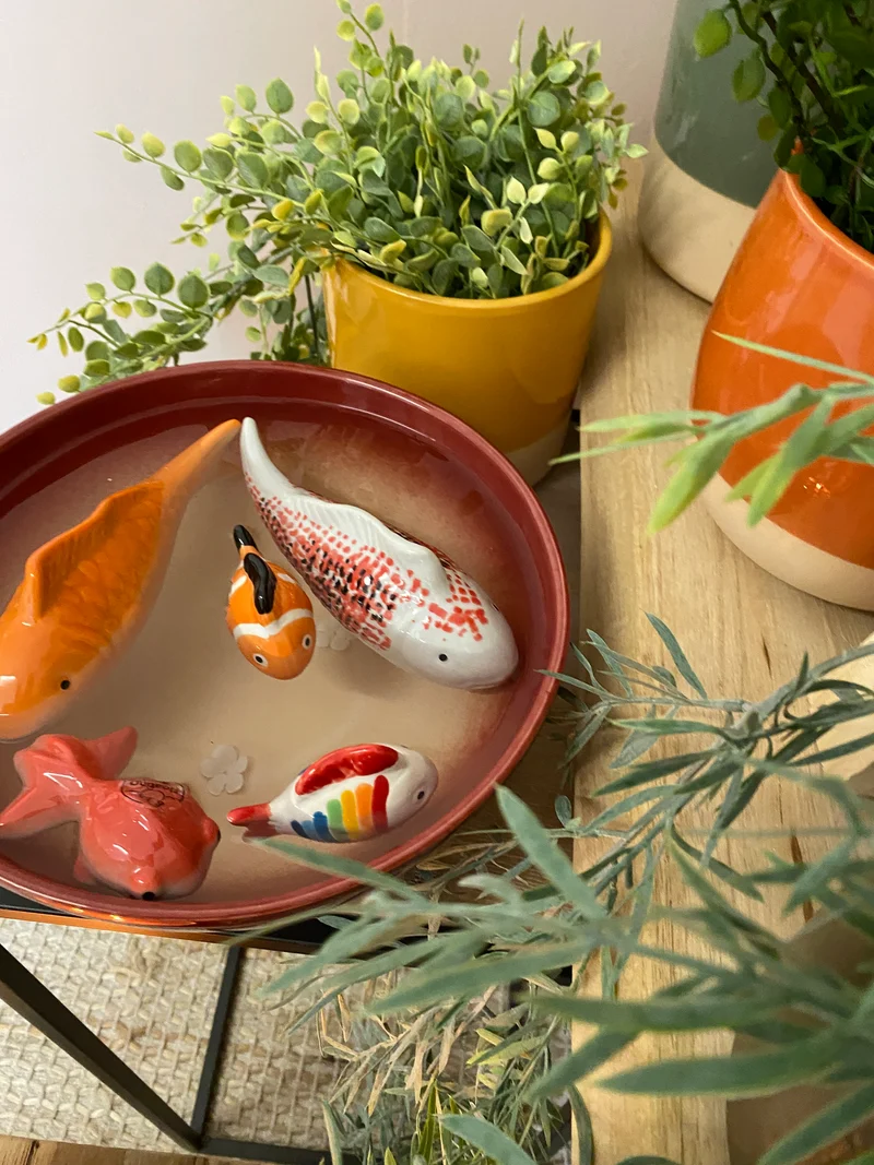 Fisch Porzellan 3 Farben sortiert L7-W5-H3cm
