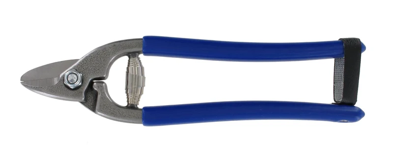 Drahtzange mit blauen Ledergriffen