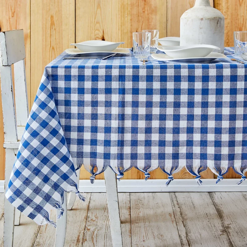 Sarah Anderson Quadratische Blaue Picknick-Tischdecke 140x140 cm