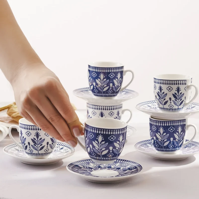 Karaca Peyker Kaffeetassen-Set für 6 Personen, 85 ml