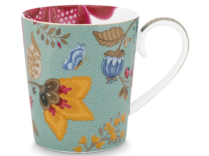 PIP STUDIO Floral Fantasy Alphabet Becher light blue Q 0,35 l