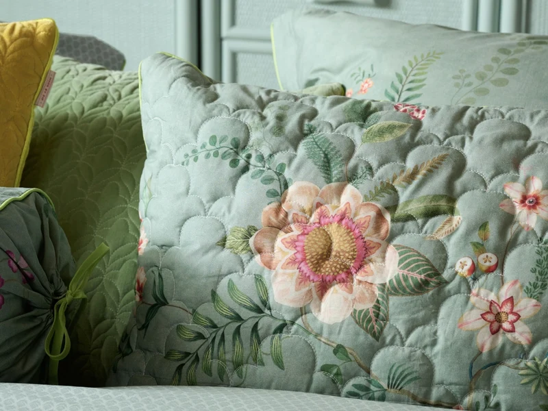 PIP STUDIO Everbloom Kissen rechteckig grün 45x70cm (1 Stück)