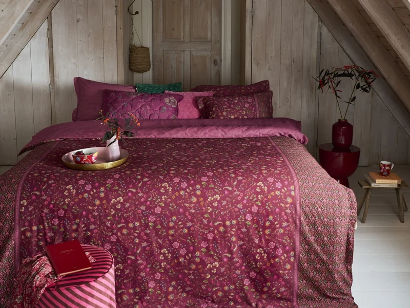 PIP STUDIO Flora Bangalore Kissen dark pink 35x60cm (1 Stück)