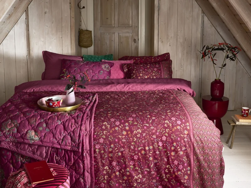 PIP STUDIO Flora Bangalore Kissen dark pink 35x60cm (1 Stück)