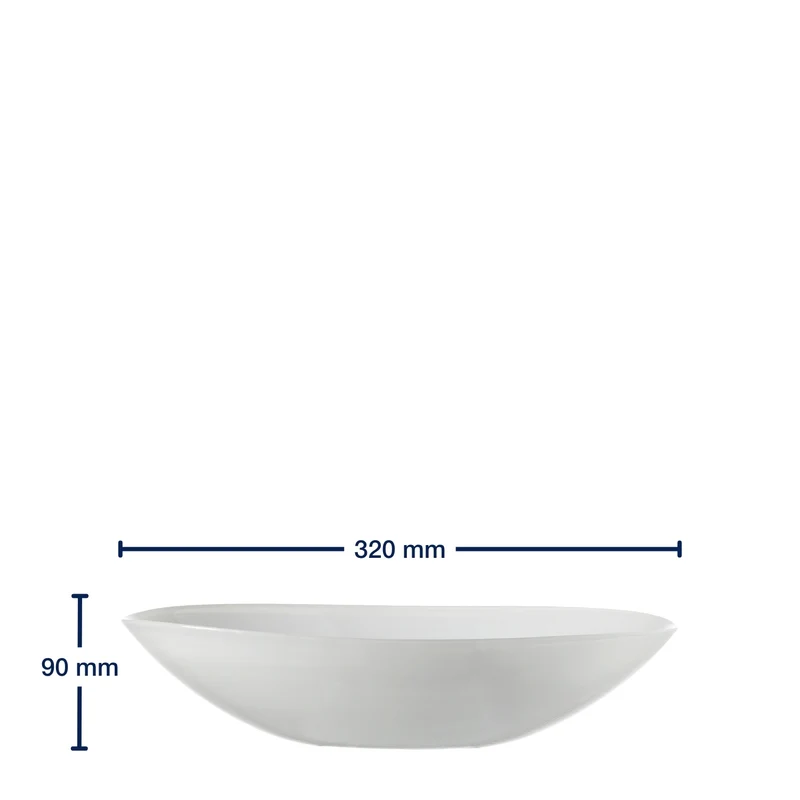 Schale ALABASTRO 32 cm weiß oval