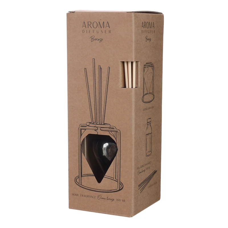 Diffuser glas Breeze grijs Ø8,5 h.22 cm