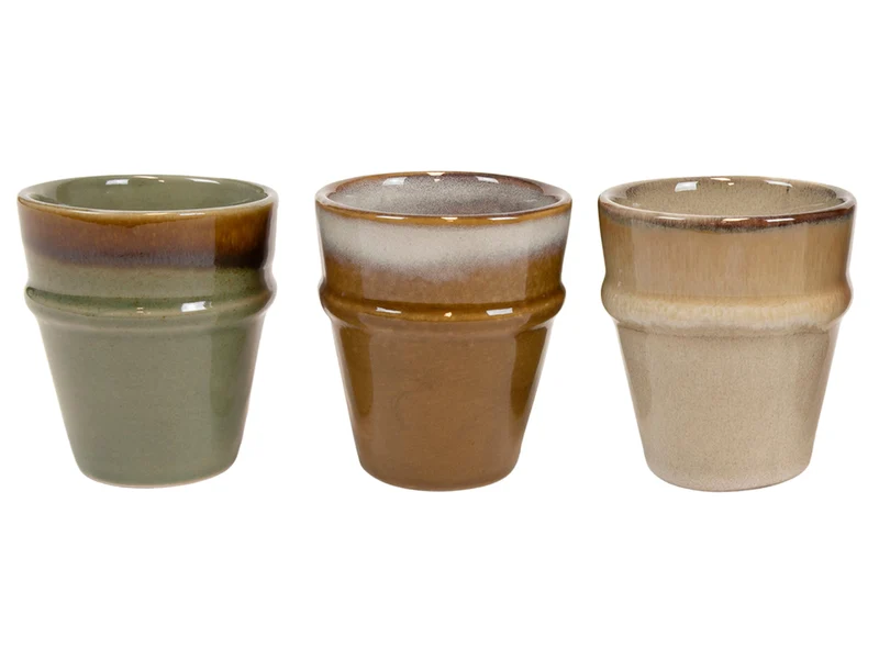 Becher Mistral Rand Ø6x7cm 100ml 3fach sortiert