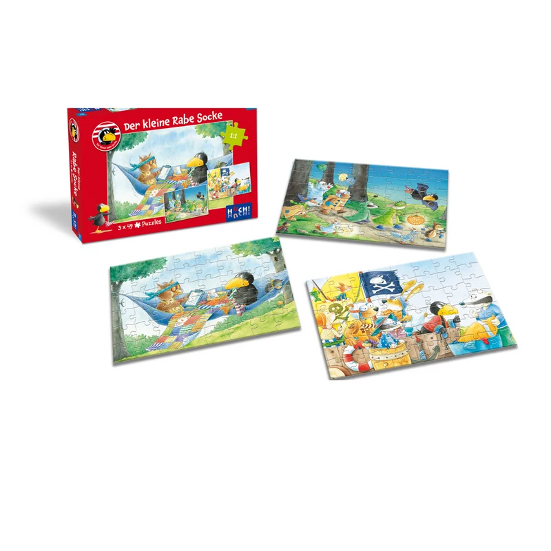 Der kleine Rabe Socke – Puzzle 3 x 49 Teile