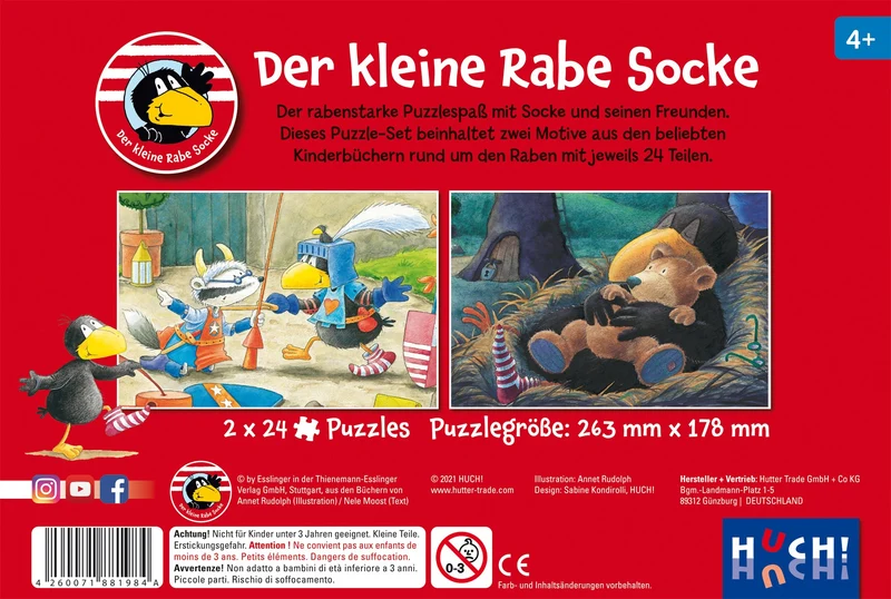 Der kleine Rabe Socke – Puzzle 2 x 24 Teile