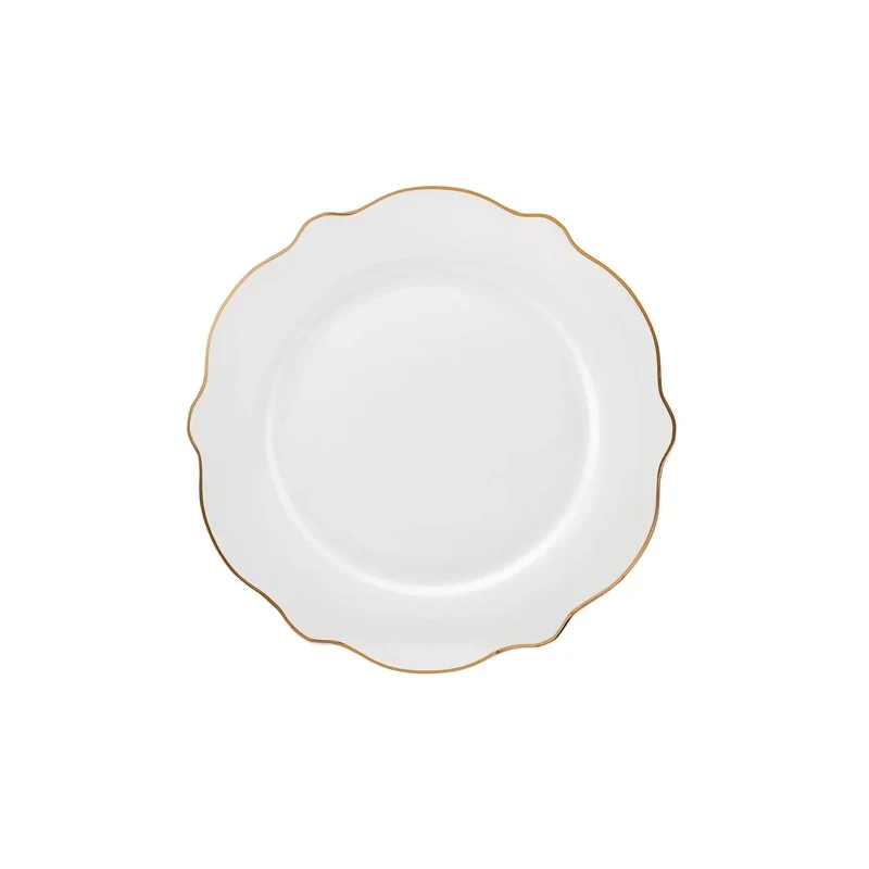 Karaca Daisy Gold Wave Shape tiefe Schüssel 27-teilig 6 Personen Geschirr-Set