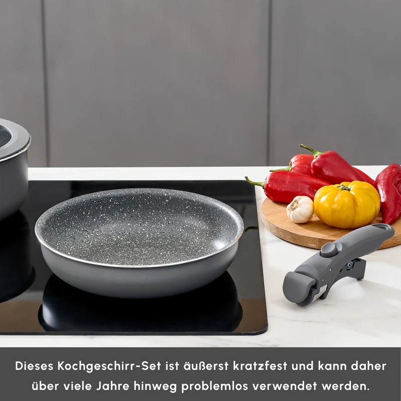 Karaca Comfort 6-teiliges Kochgeschirr-Set mit Abnehmbaren Griffen